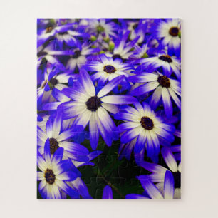 Digitale Blume mit hellblauer und weißer Farbe Puzzle