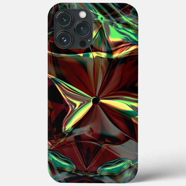 Digitale Blume mit metallischen oder kristallinen  Case-Mate iPhone Hülle (Rückseite)