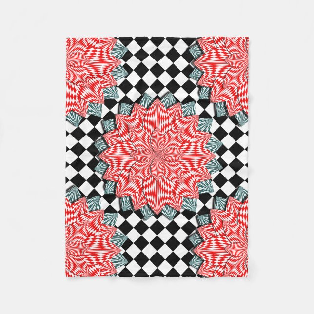 Digitale Blume von Kenneth Yoncich Fleecedecke (Vorderseite)
