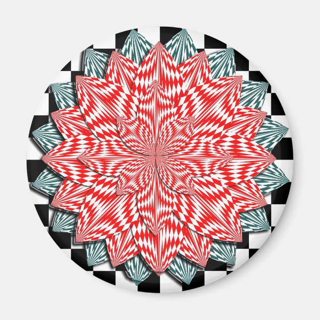Digitale Blume von Kenneth Yoncich Magnet (Vorne)