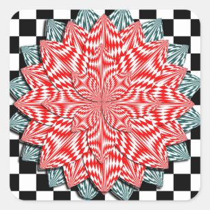 Digitale Blume von Kenneth Yoncich Quadratischer Aufkleber