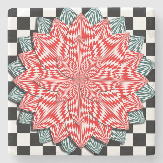 Digitale Blume von Kenneth Yoncich Steinuntersetzer (Vorderseite)