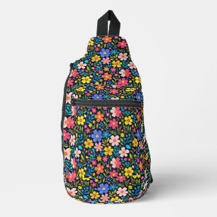 Digitale Blumenmalerei Blumen Muster Crossbody Bag