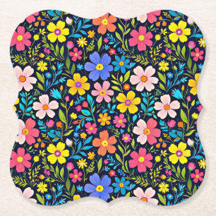 Digitale Blumenmalerei Blumen Muster Untersetzer