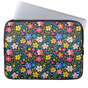 Digitale Blumenmalerei Blumenmuster Laptopschutzhülle