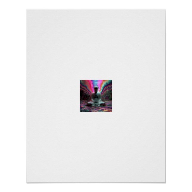 Digitale Buddha-Meditationsmatrix Poster (Vorderseite)