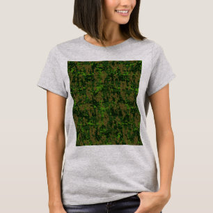 Digitale Camouflage-Dekoration im Holzlandstil T-Shirt