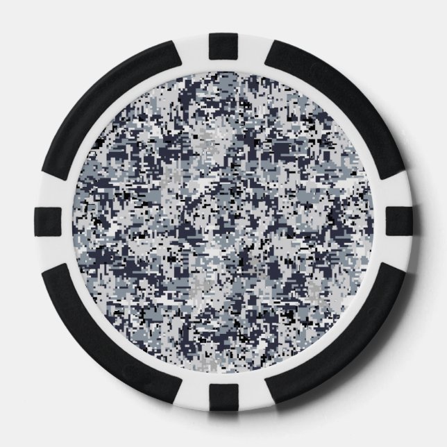Digitale Camouflage-Dekoration im urbanen Stil Pokerchips (Vorderseite)