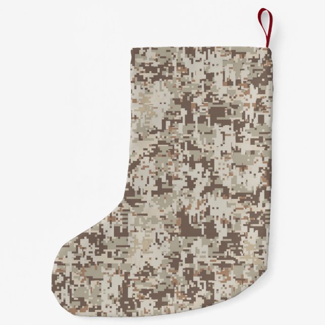 Digitale Camouflage-Dekoration im Wüstenstil Kleiner Weihnachtsstrumpf (Rückseite)
