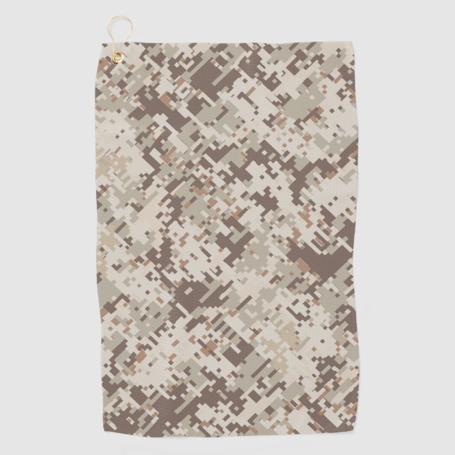 Digitale Camouflage-Dekoration in Beige-Stil auf e Golfhandtuch (Vorderseite)