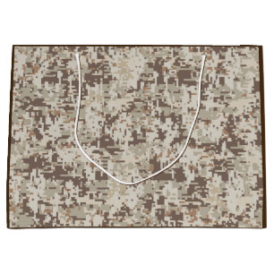 Digitale Camouflage Pixel Decke im Wüstenstil Große Geschenktüte