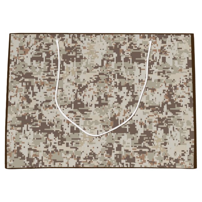 Digitale Camouflage Pixel Decke im Wüstenstil Große Geschenktüte (Vorderseite)