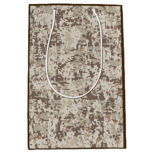 Digitale Camouflage Pixel Decke im Wüstenstil Mittlere Geschenktüte
