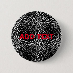 Digitale Camouflage Schwarz-weiß-gelbes Muster Button