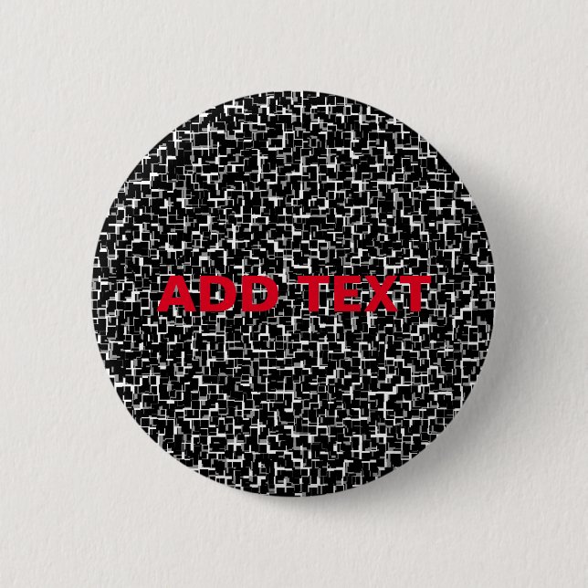 Digitale Camouflage Schwarz-weiß-gelbes Muster Button (Vorderseite)