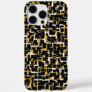 Digitale Camouflage Schwarz-weiß-gelbes Muster iPhone 16 Pro Max Hülle