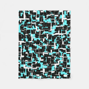 Digitale Camouflage Schwarz-weißes blaues Muster Fleecedecke
