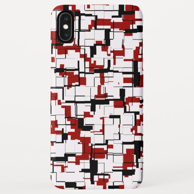 Digitale Camouflage Schwarz-weißes rotes Muster Case-Mate iPhone Hülle (Rückseite)