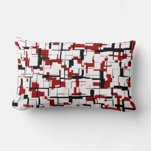 Digitale Camouflage Schwarz-weißes rotes Muster Lendenkissen