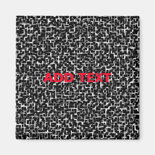 Digitale Camouflage Schwarz-weißes rotes Muster Magnet