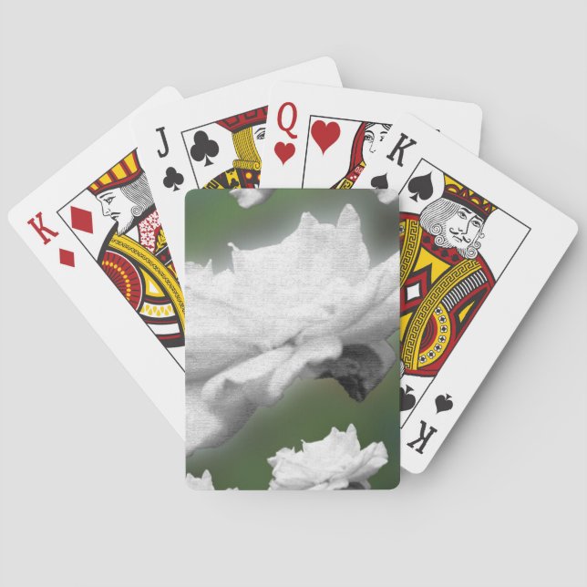 Digitale Collage "Fade to Green, White Rose" Spielkarten (Rückseite)