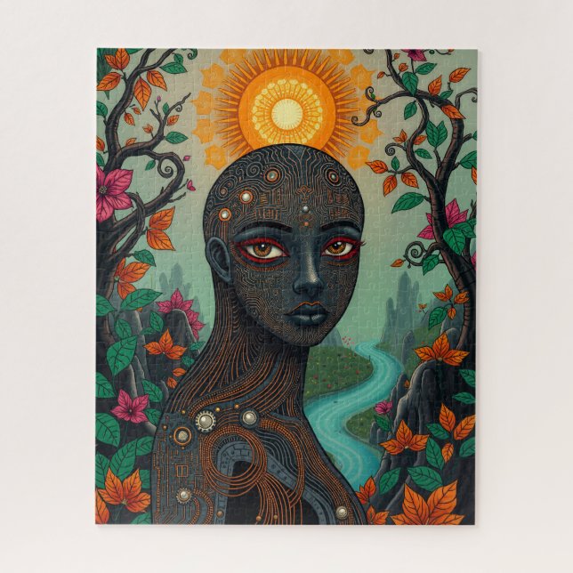 Digitale Darling unglaubliche ethnische Dame  Puzzle (Vertikal)