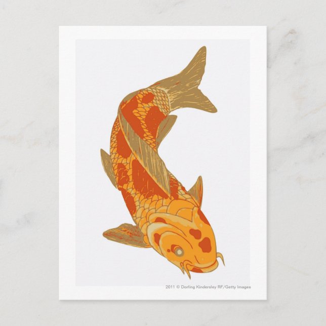 Digitale Darstellung von Koi Carp Postkarte (Vorderseite)