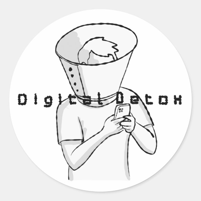 digitale Detox-Behandlung Runder Aufkleber (Vorderseite)