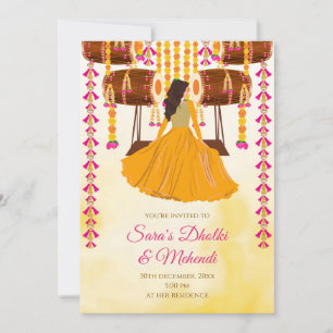 Digitale Dholki-Mehndi-Einladung, Mendhi Einladung