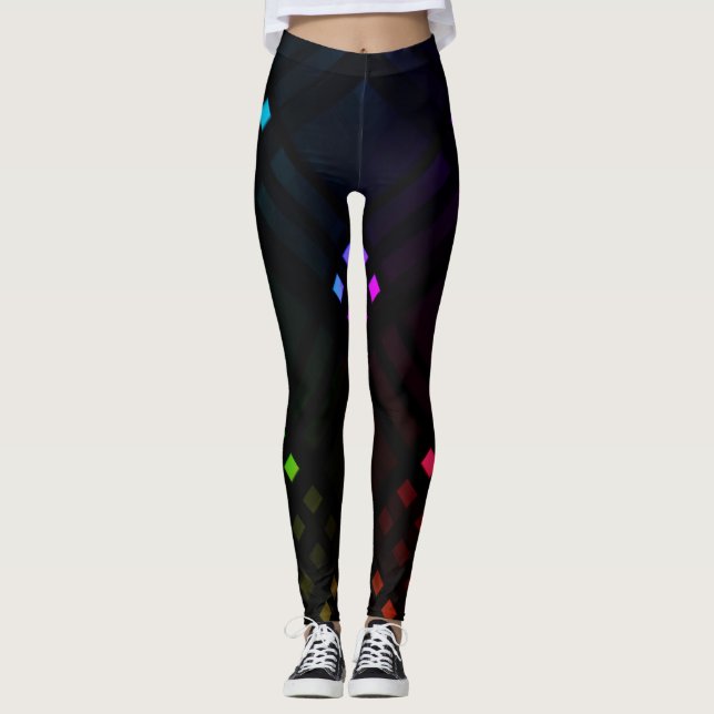 Digitale Diamanten überdrucken Leggings (Vorderseite)