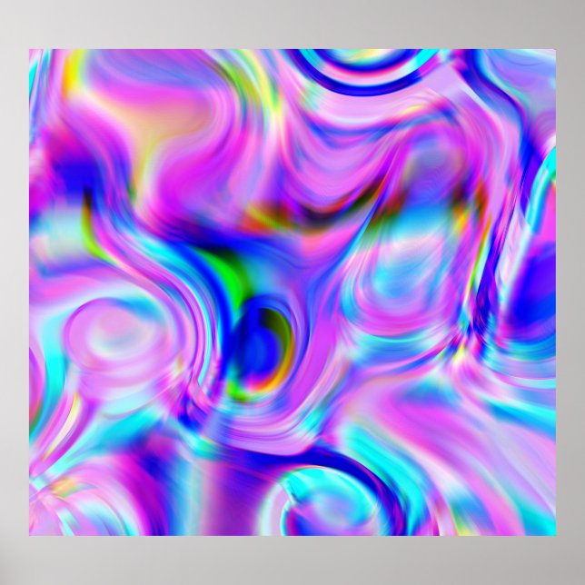 Digitale Effekte: mehrfarbiges abstraktes Muster. Poster (Vorne)