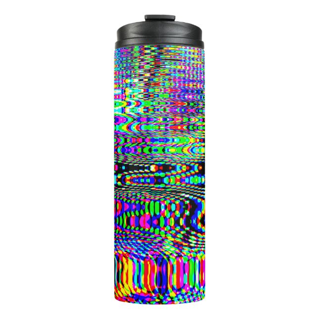 Digitale Effekte. Multicolor abstrakter Hintergrun Thermosbecher (Vorderseite)