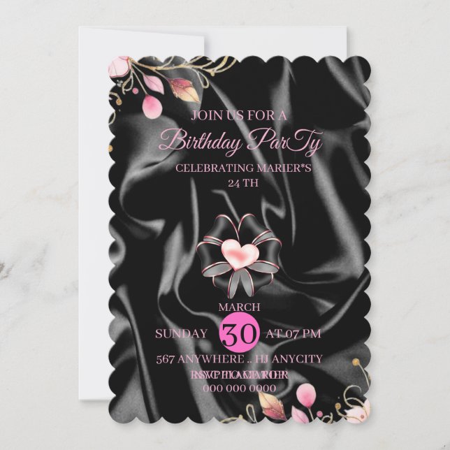 Digitale Einladung zum 25. Geburtstag, Blush Pink  (Vorderseite)