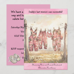 Digitale Einladung zum Babyshower für Militärbabys