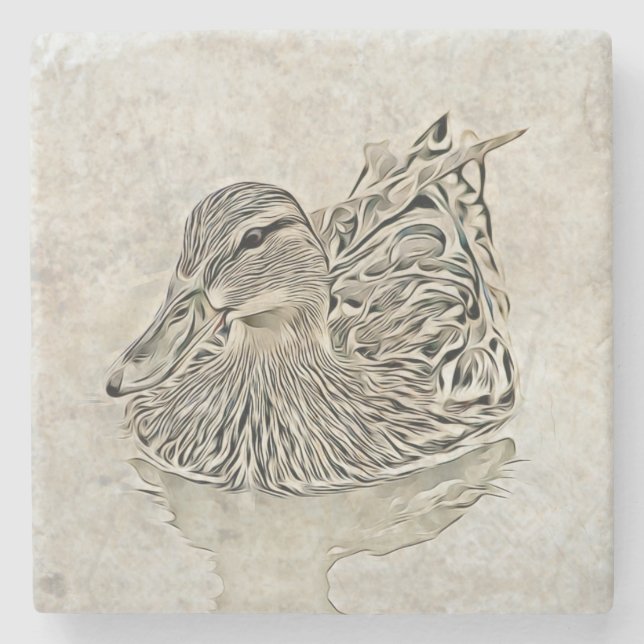Digitale Enten Kunst Untersetzer (Vorderseite)