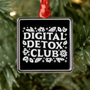 Digitale Entgiftungsclub Achtsamkeitserinnerung Ornament Aus Metall
