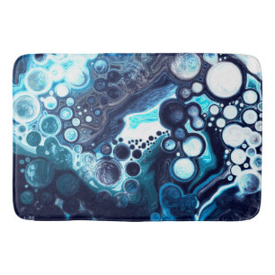 Digitale Fluid Art aus dunkelblauem Marmor Badematte