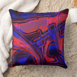 Digitale Formen in blass rot unter blauem Film Kissen