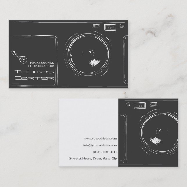 Digitale Fotokarte für berufliche Fotografen Visitenkarte (Vorne/Hinten)