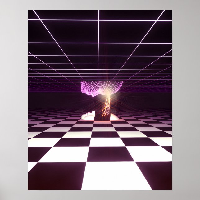 Digitale Geburt [Synthwave-Ästhetik] Poster (Vorne)