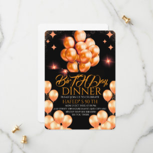Digitale Geburtstags-Dinner-Einladungsvorlage, Sch Save The Date