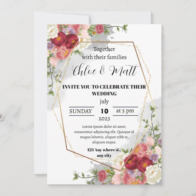 Digitale Heiratskarte Einladung (Vorderseite)