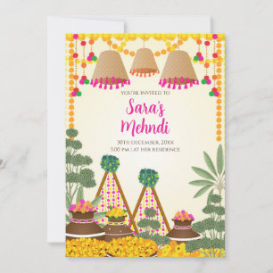 Digitale Henna-Einladung & Digitale Haldi-Einladun Einladung
