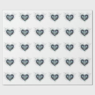 Digitale Herzheilige Geometrie Herz Design Geschenkpapier