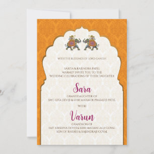 Digitale Hindu-Hochzeitskarte Indische Hochzeitska Einladung
