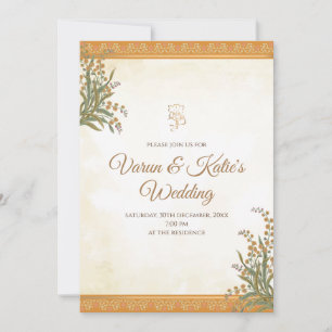 Digitale Hindu-Hochzeitskarten & Indische Einladun Einladung
