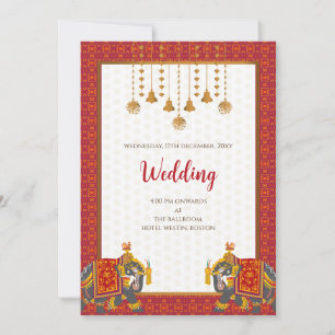 Digitale hinduistische Hochzeitseinladung Indische Einladung