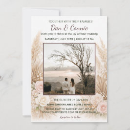 Digitale Hochzeitseinladung mit Blumenmuster zum D Einladung