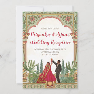 Digitale Hochzeitsempfangs-Einladung Indische Einl Einladung