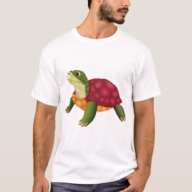 Digitale Illustration einer glücklichen Schildkröt T-Shirt (Vorderseite)